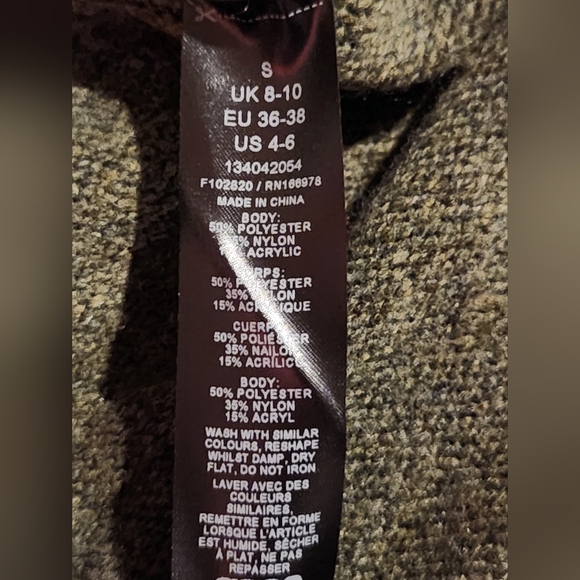 ASOS Design Front Seam Knit Midaxi Dress, Khaki, Size S Petite - Picture 9 of 9